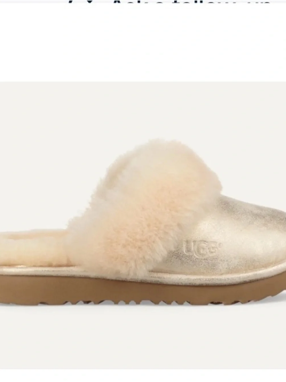 UGG Metallic Sheepskin Mule Slipper in Champagne Gold